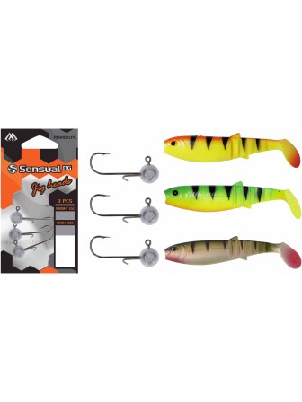 Zestaw gum nr 11 Cannibal 12,5cm + główki jigowe Esturion