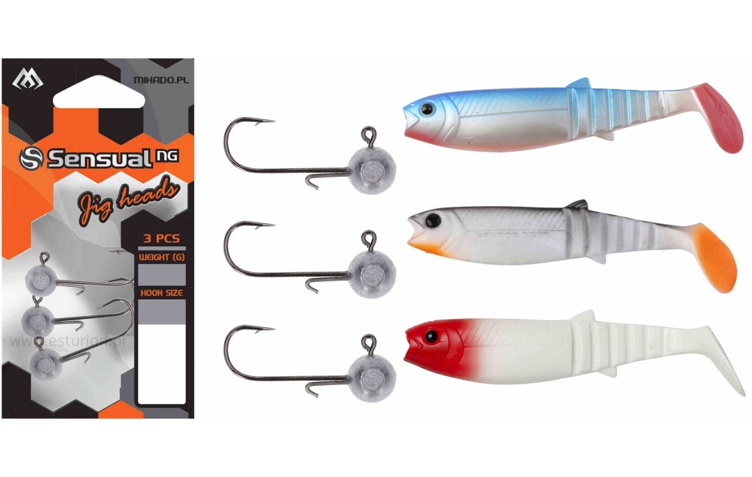 Zestaw gum nr 12 Cannibal 12,5cm + główki jigowe Esturion