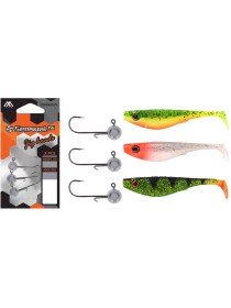 Zestaw gum nr 15 Iris The Shad 8cm + główki jigowe Esturion