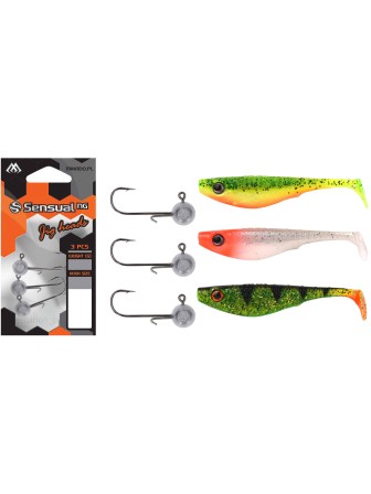 Zestaw gum nr 15 Iris The Shad 8cm + główki jigowe Esturion