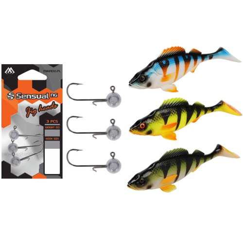 Zestaw gum nr #2 MFT Perch + główki jigowe Esturion