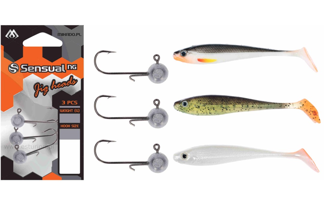 Zestaw gum nr 23 Dominator 10,5cm + główki jigowe Esturion