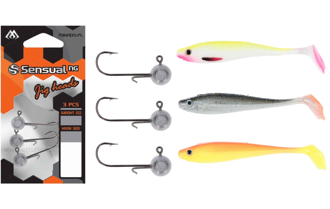 Zestaw gum nr 24 Dominator 10,5cm + główki jigowe Esturion