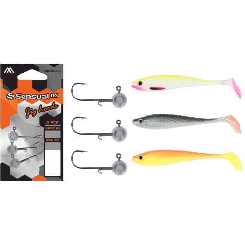 Zestaw gum nr 27 Dominator 12,5cm + główki jigowe Esturion
