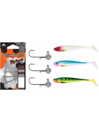 Zestaw gum nr 28 Dominator 12,5cm + główki jigowe Esturion