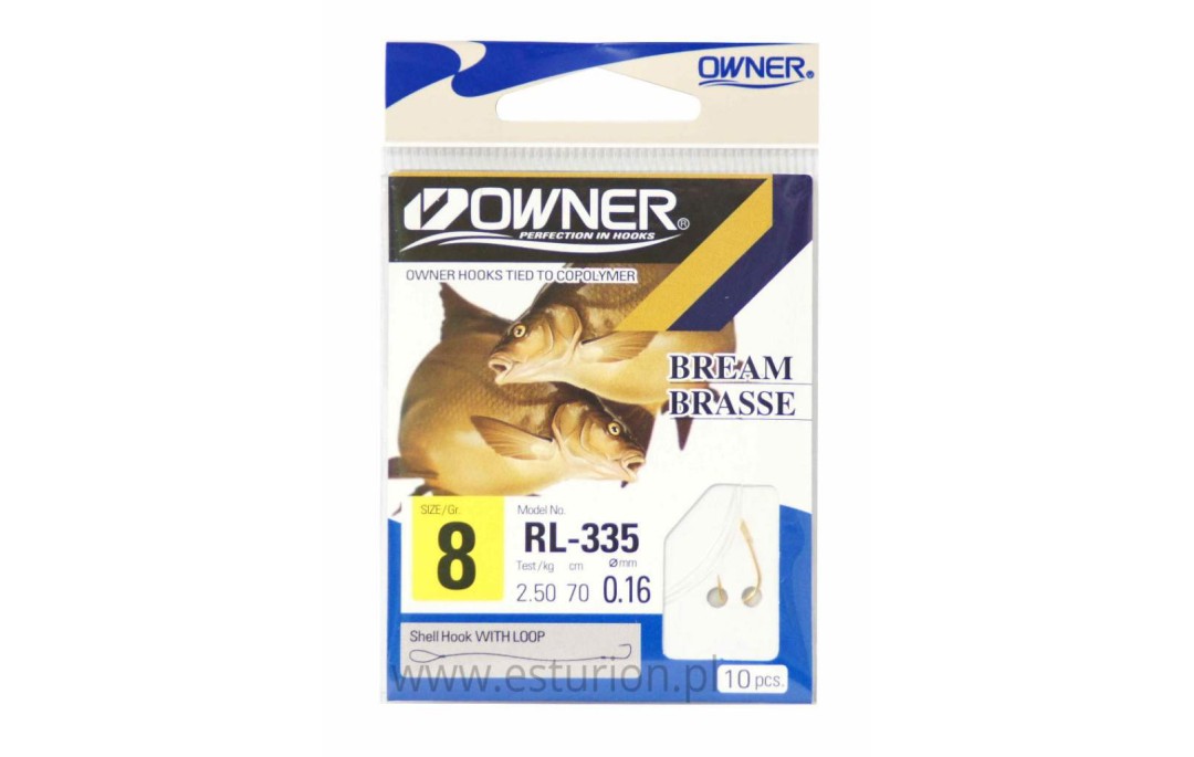 Haczyki RL335 Chinta nr 4+przypon 0,22 10szt Owner