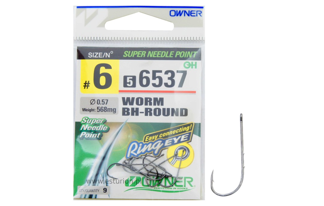 Haczyki Worm BH-Round nr 4 10szt Owner