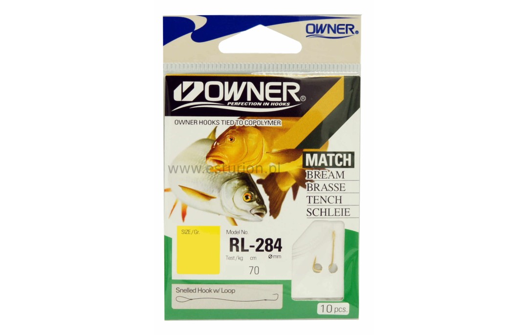 Haczyki RL284 Sode nr #8+przypon 0,16 10szt Owner