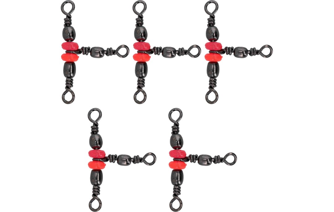 Krętliki baryłkowe potrójne z koralikami 16 5szt Jaxon