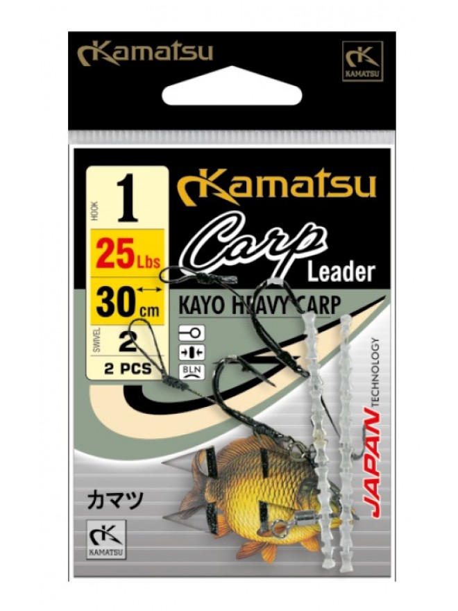 Przypony Carp Leader Kayo 1/0BLNO 30cm/25Lbs Kamatsu