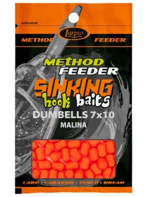 Hook Baits Sinking dumbells 7x10mm malina 20g Lorpio