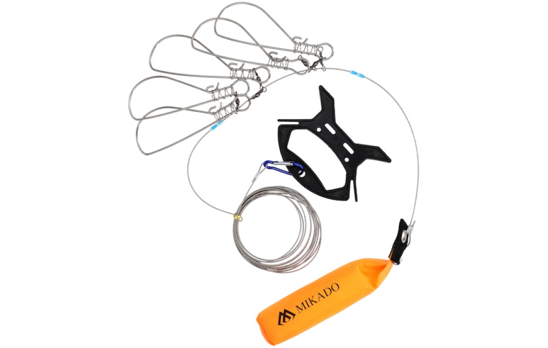 Zestaw agrafek z linką do przetrzymywania ryb Mikado
